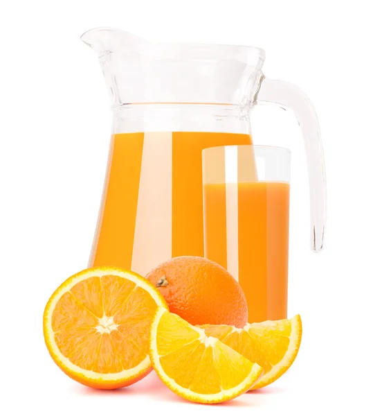 Jugo de naranja en jarra de vidrio —  Fotos de Stock