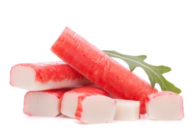 Yengeç grup ve rucola yaprak yapışıyor