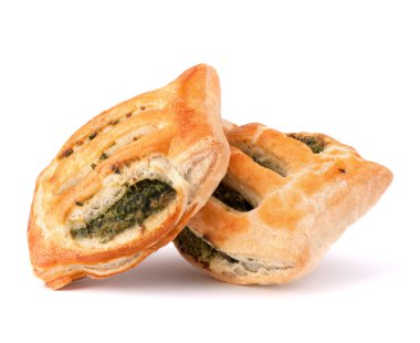 Beyaz arka plan üzerinde izole puf böreği topuz.