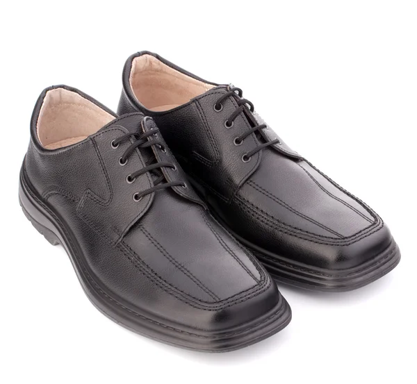 Zapatos de hombre negro brillante con cordones — Foto de Stock