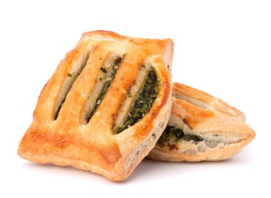 Beyaz arka plan üzerinde izole puf böreği topuz.