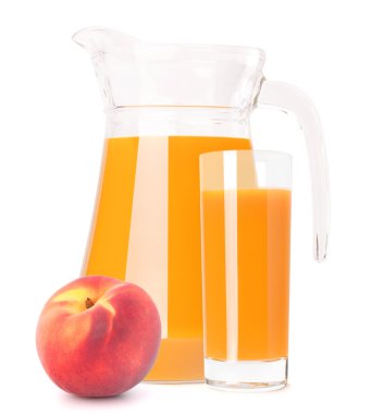Şeftali meyve suyu cam sürahi