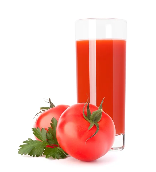 Suco vegetal de tomate em vidro — Fotografia de Stock