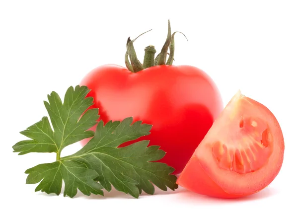Légumes de tomates et feuilles de persil nature morte — Photo