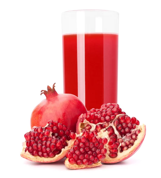 Pomegranate fruit juice in glass — Stock Photo, Image