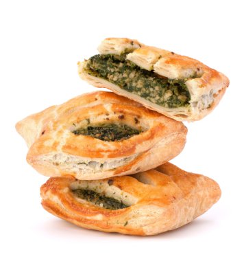 Beyaz arka plan üzerinde izole puf böreği topuz.