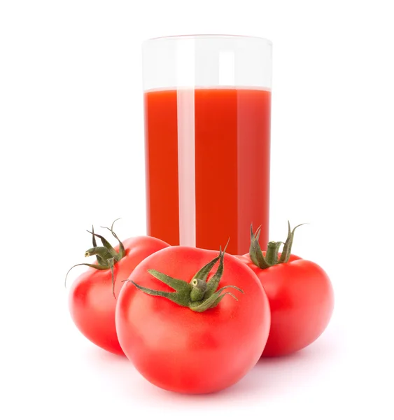 Suco vegetal de tomate em vidro — Fotografia de Stock