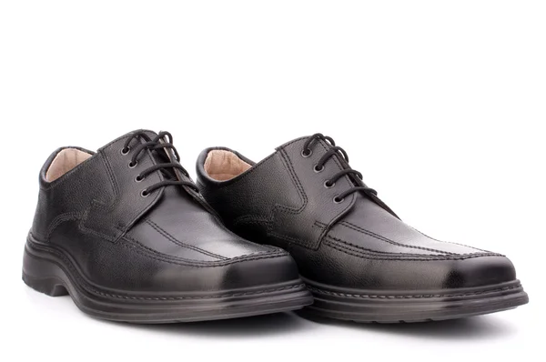 Scarpe uomo nero lucido con lacci delle scarpe — Foto Stock