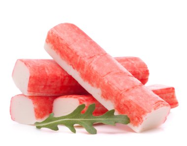 Yengeç grup ve rucola yaprak yapışıyor