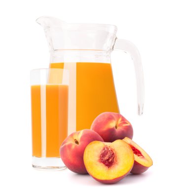 Şeftali meyve suyu cam sürahi