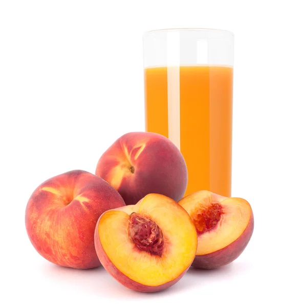 Peach fruit juice in glass — Stock Photo, Image