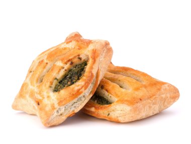 Beyaz arka plan üzerinde izole puf böreği topuz.