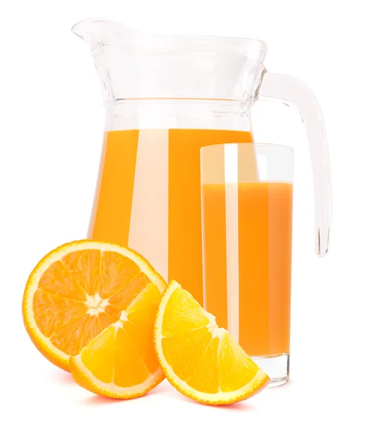 Orangensaft im Glaskrug — Stockfoto