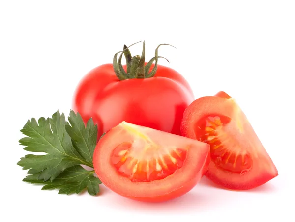 Légumes de tomates et feuilles de persil nature morte — Photo