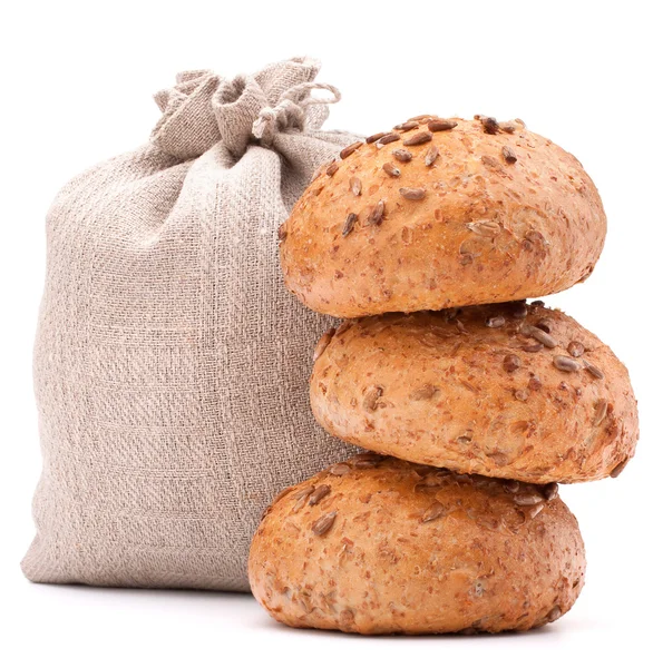 Meal sack and bread rolls — Stock Photo, Image