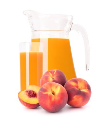 Şeftali meyve suyu cam sürahi