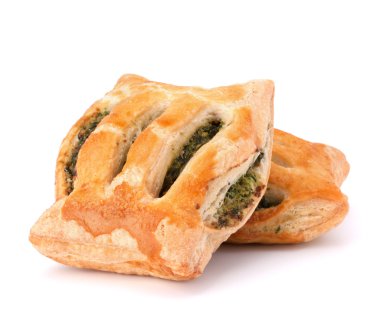 Beyaz arka plan üzerinde izole puf böreği topuz.