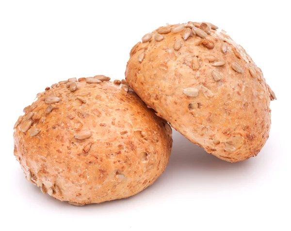 Två hamburgare bulle eller rulle med Sesam frön cutout — Stockfoto