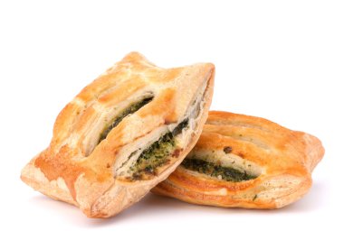 Beyaz arka plan üzerinde izole puf böreği topuz.