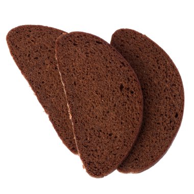 Beyaz arkaplanda izole edilmiş çavdar ekmeği