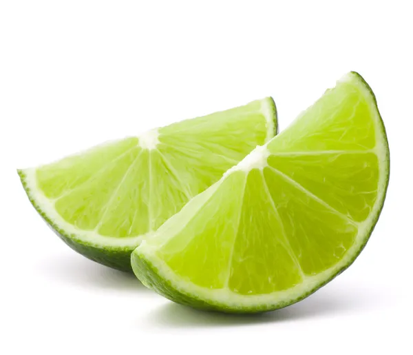 Citrus lime fruit segment isolated on white background cutout — Stock Photo, Image