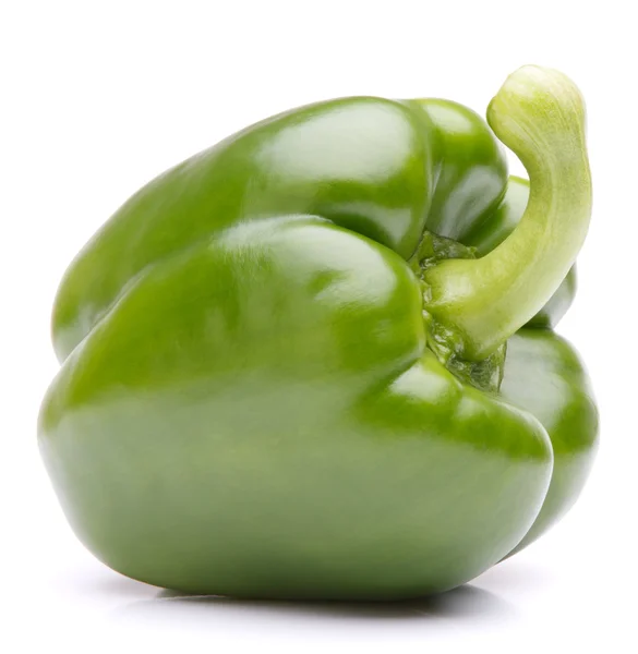 Green sweet bell pepper isolated on white background cutout — Stock Photo, Image