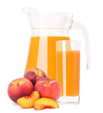 Şeftali meyve suyu cam sürahi