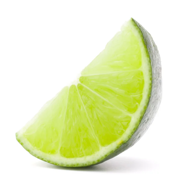 Citrus lime fruit segment isolated on white background cutout — Stock Photo, Image