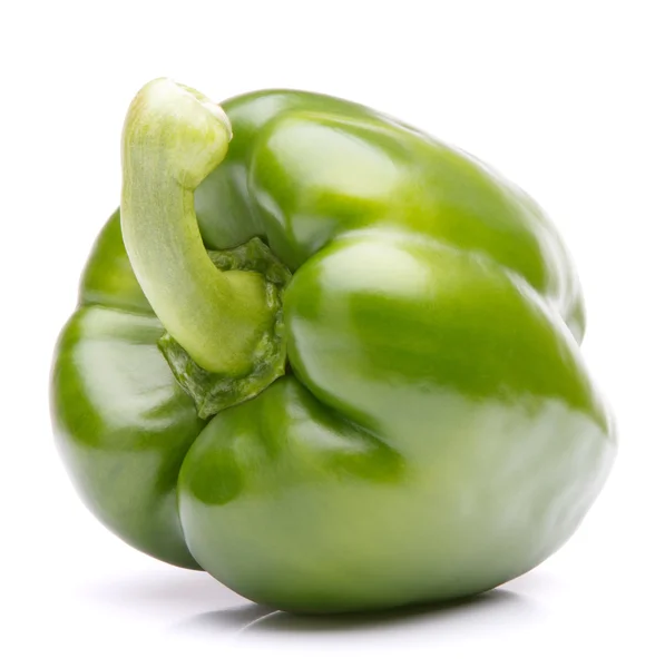 Green sweet bell pepper isolated on white background cutout — Stock Photo, Image