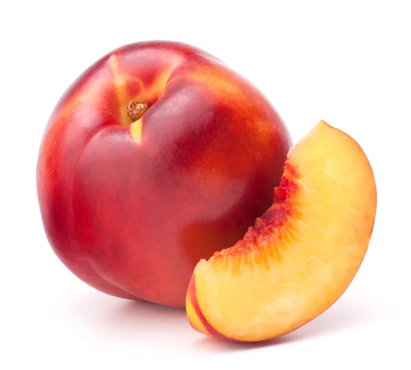 Nectarine fruit isolated on white background cutout — Stock Photo, Image