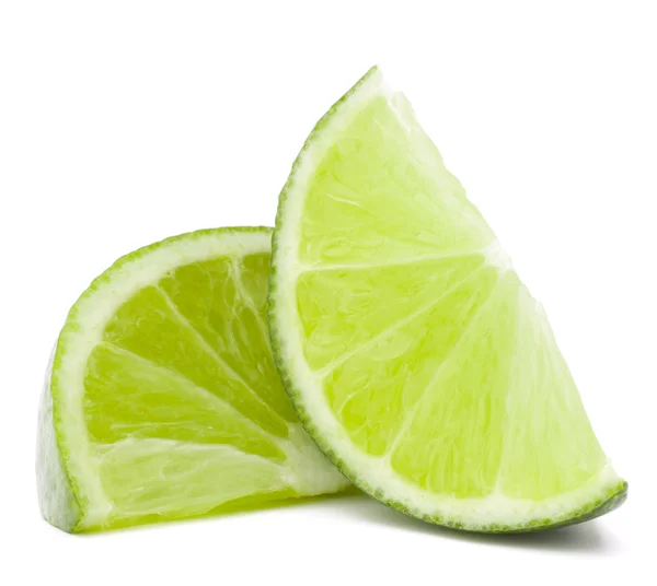 Citrus lime fruit segment isolated on white background cutout — Stock Photo, Image