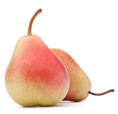 Beyaz arka plan üzerinde kesme izole meyve olgun armut