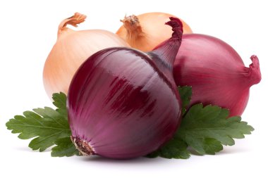 soğan sebze ampul ve maydanoz yaprakları natürmort