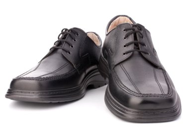 siyah parlak ayakkabı ayakkabı bağcığı ile mans