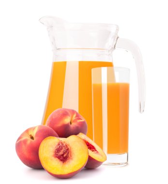 Şeftali meyve suyu cam sürahi