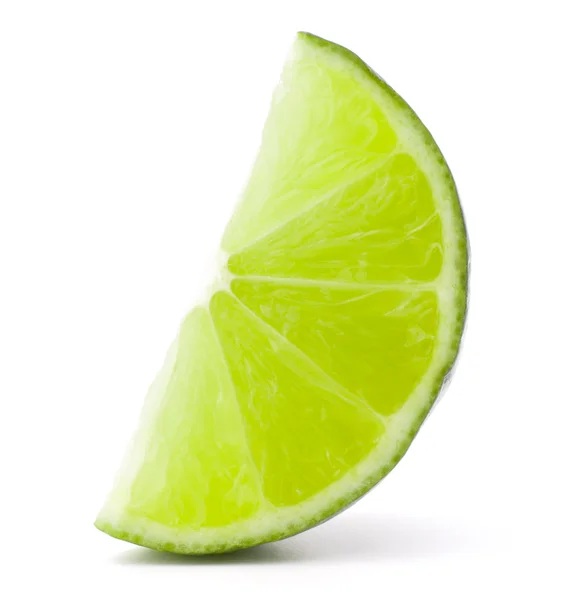 Citrus limoen fruit segment geïsoleerd op witte achtergrond cutout — Stockfoto