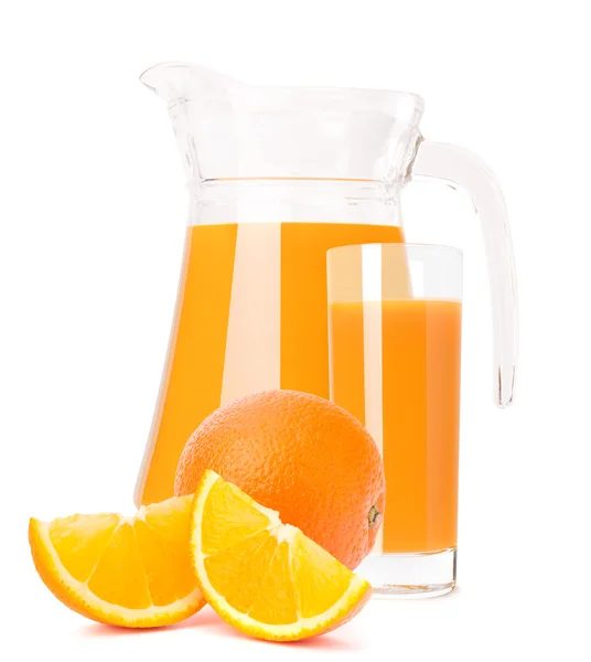 Orangensaft im Glaskrug — Stockfoto