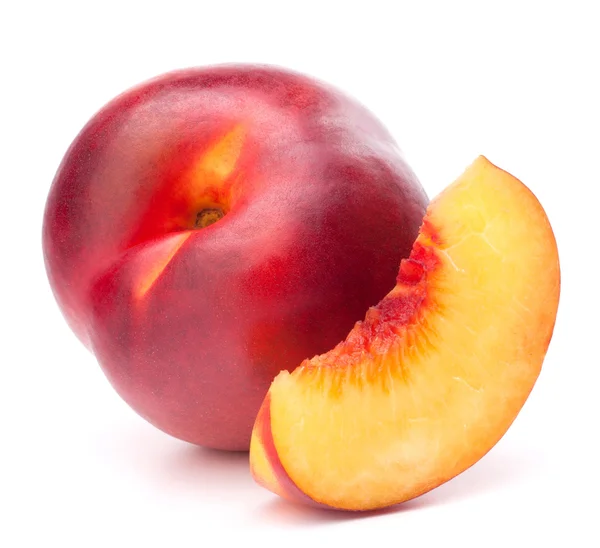 Nectarine fruit isolated on white background cutout — Stock Photo, Image