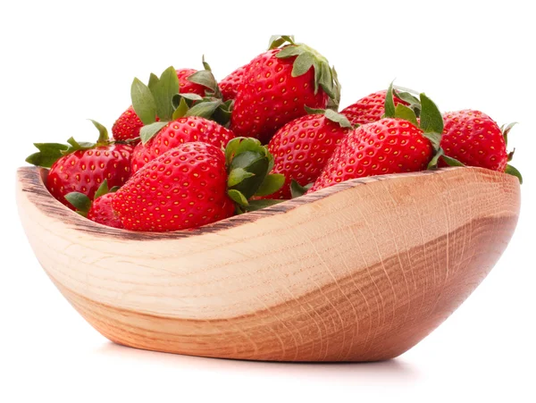 草莓在木碗联络员 — 图库照片
