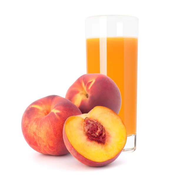 Peach fruit juice in glass — Stock Photo, Image