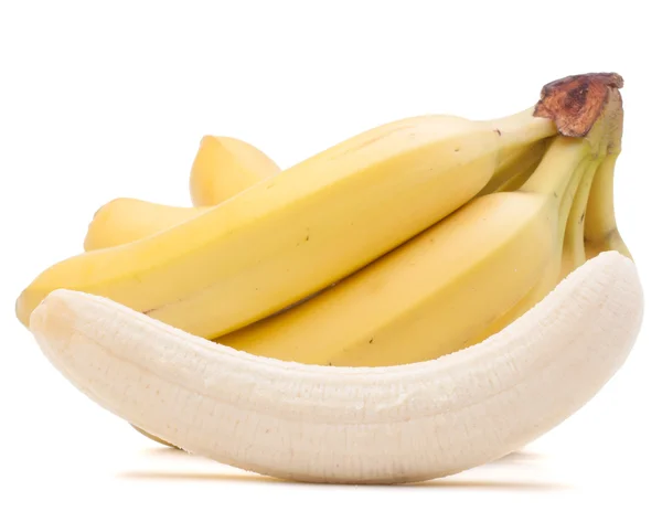 Kilka bananów na białym tle na białe tło wyłącznik — Zdjęcie stockowe
