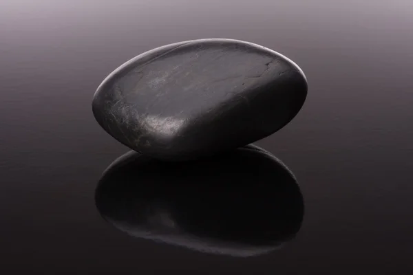 Spa arranjo de pedra na superfície preta — Fotografia de Stock