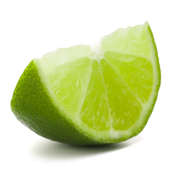 Citrus lime fruit segment isolated on white background cutout — Stock Photo, Image