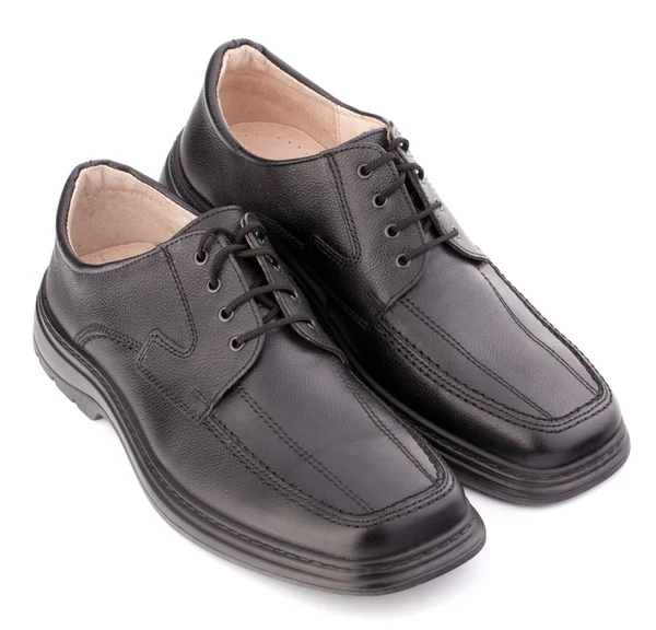 Schwarze glänzende Herrenschuhe mit Schnürsenkeln — Stockfoto