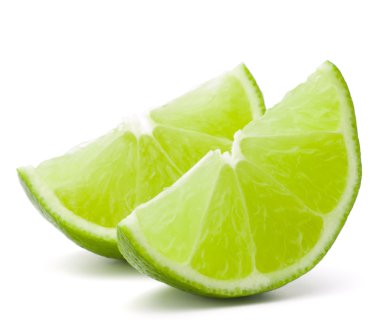 Beyaz arkaplan kesimine izole edilmiş kireç rengi kireç rengi.