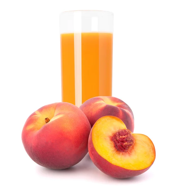 Peach fruit juice in glass — Stock Photo, Image