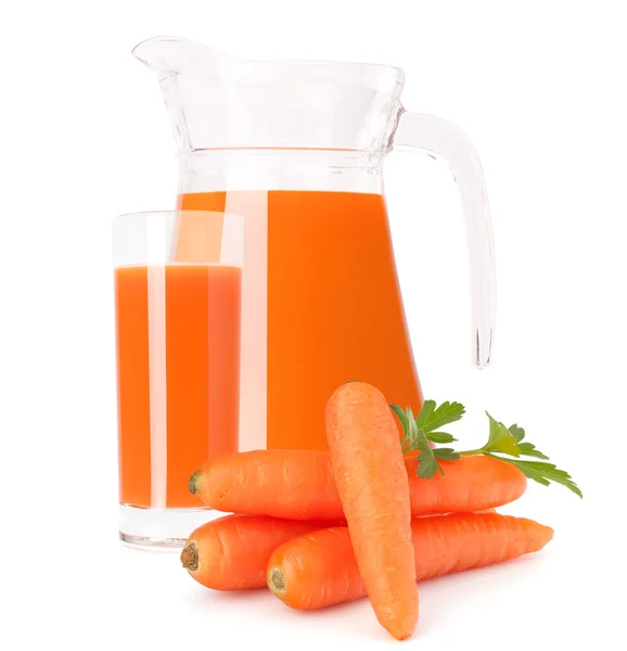 Porkkana kasvis mehu lasi kannu — kuvapankkivalokuva