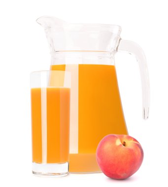 Şeftali meyve suyu cam sürahi