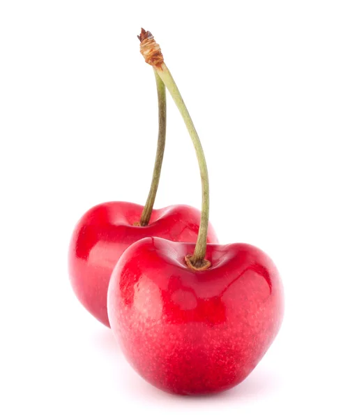 Две вишневые ягоды в форме сердца — стоковое фото