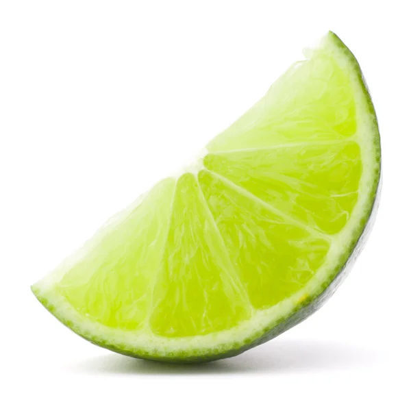 Citrus lime fruit segment isolated on white background cutout — Stock Photo, Image